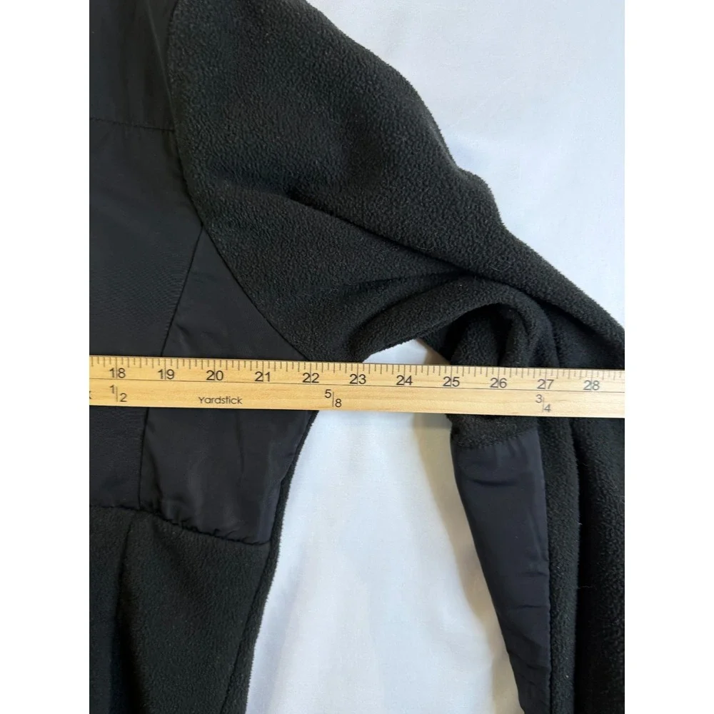 The North Face Women's Sz Large Denali Fleece Jacket Coat Black‎ Mint Trim